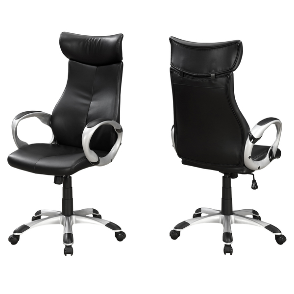 Monarch Specialties Office Chair, Adjustable Height, Swivel, Ergonomic, Armrests, Computer Desk, Work, Metal, Black I 7290